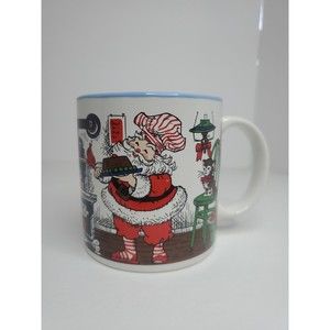 Vintage Christmas Potpourri Press Santa Claus Dinner Kitchen Coffee Mug Japan
